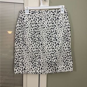 Banana Republic Navy and White Spotted Pencil Skirt